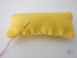 Ladder stitch - insert needle