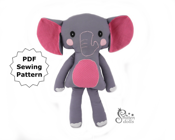 Elephant Sewing Pattern - Front View