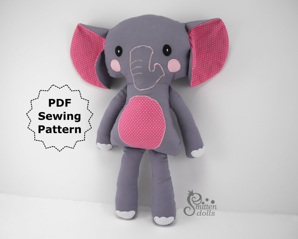 Elephant Sewing Pattern - Standing View